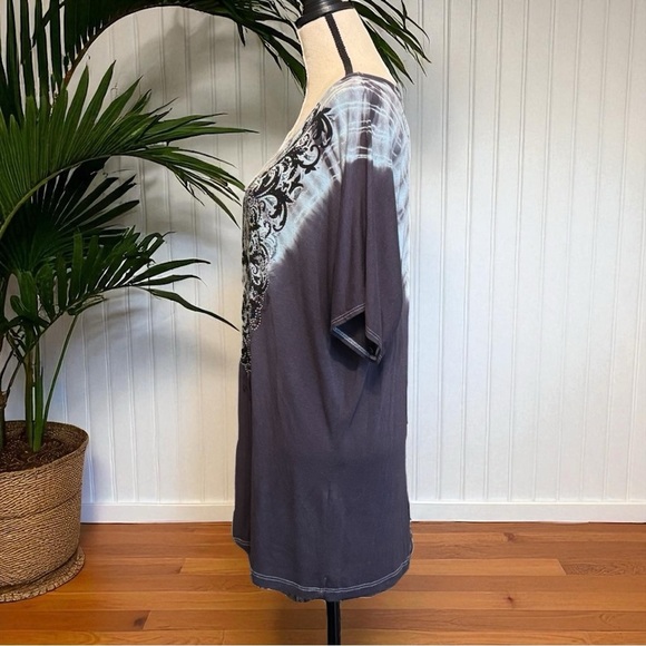 Vocal USA Tie-Dye Rhinestone Cross Top – Size M - Picture 5 of 13